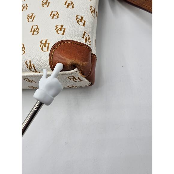 Dooney & Bourke Gretta Women's Crossbody Purse Handbag Leather‎ White/Tan - Picture 10 of 16